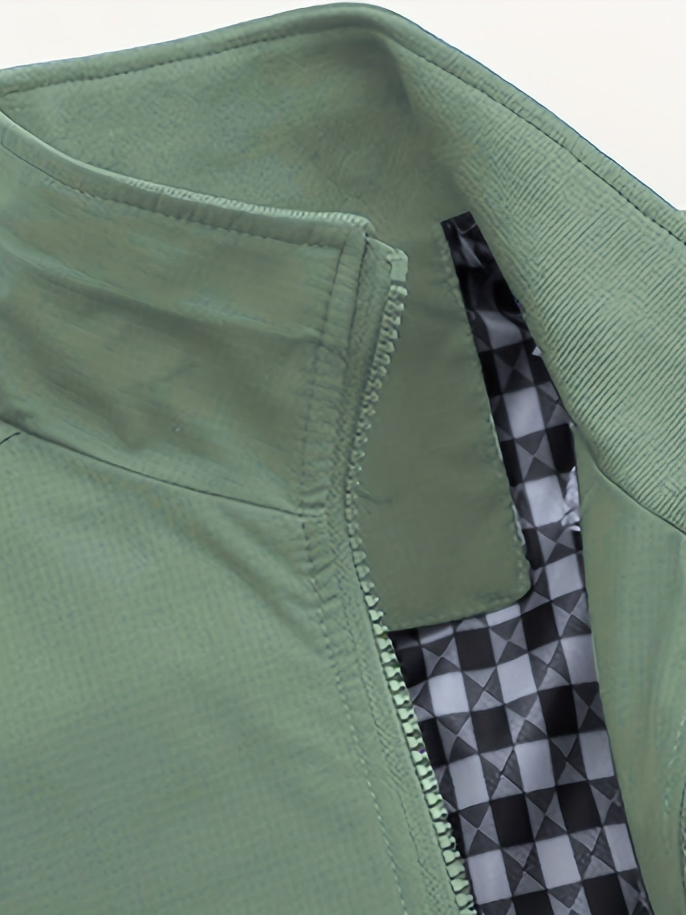 Men's Long Sleeve Zip Up Stand Collar Coat, Business Stand Collar Jacket With Zipper Pockets, Spring Autumn Men's Clothing