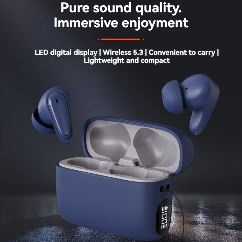 Wireless Earphones with LED Digital Display, Dual Microphones for High-Definition Sound Quality, Comfortable Fit with Wireless Charging Case, Suitable for Sports And Exercise, Compatible with Apple And Android
