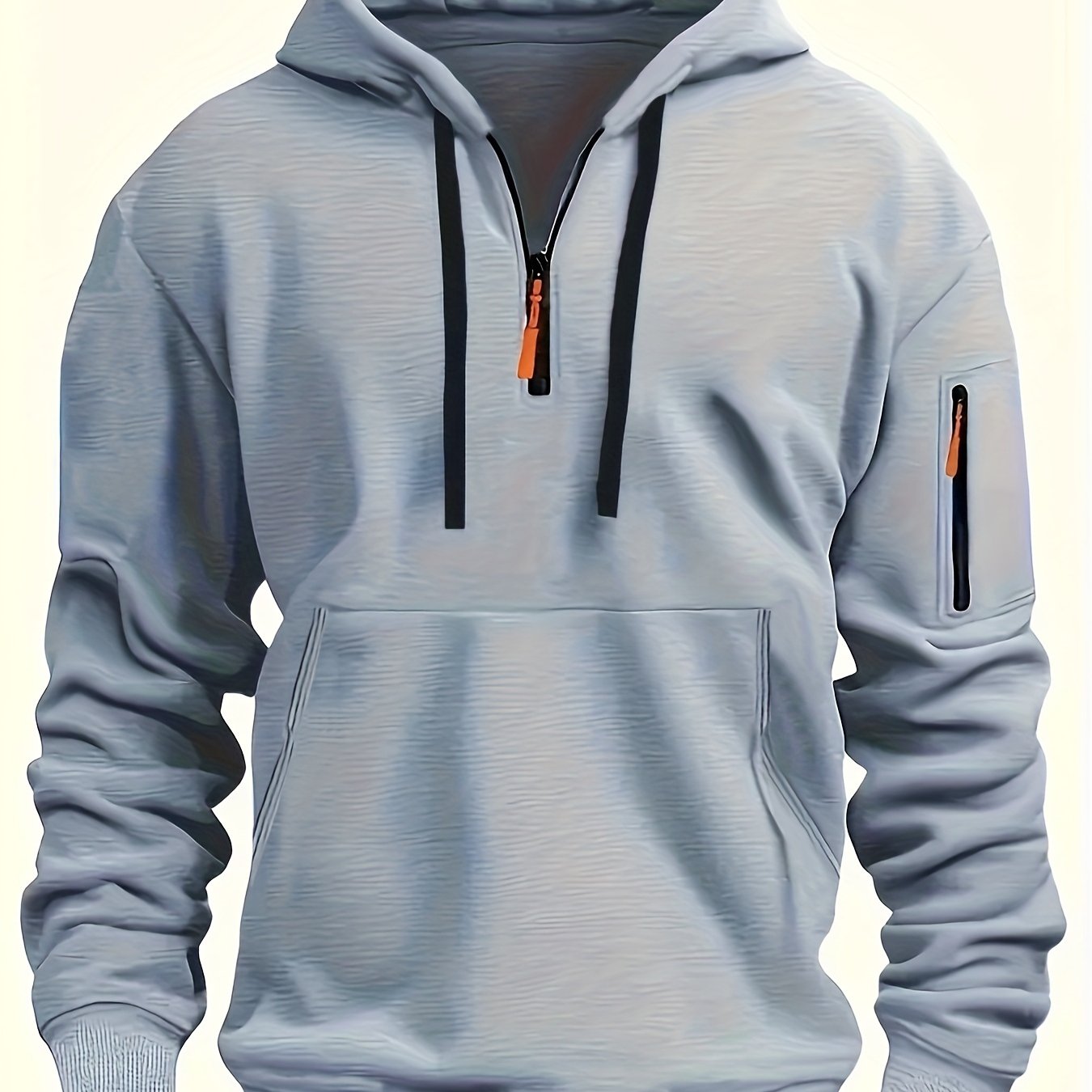 Men's Casual Hoodie with Zipper, Soft And Breathable Polyester Fabric, Machine Washable, Autumn/Winter Fashion