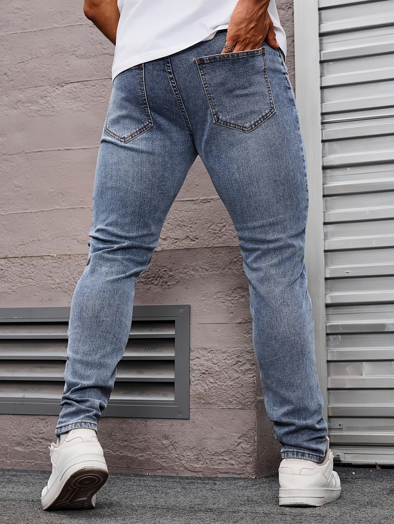 Men's Slim Fit Jeans - Rayon Blend, Stretch Denim, Solid Color, Machine Washable, Everyday Denim|Slim Fit Jeans|Rayon Blend Denim
