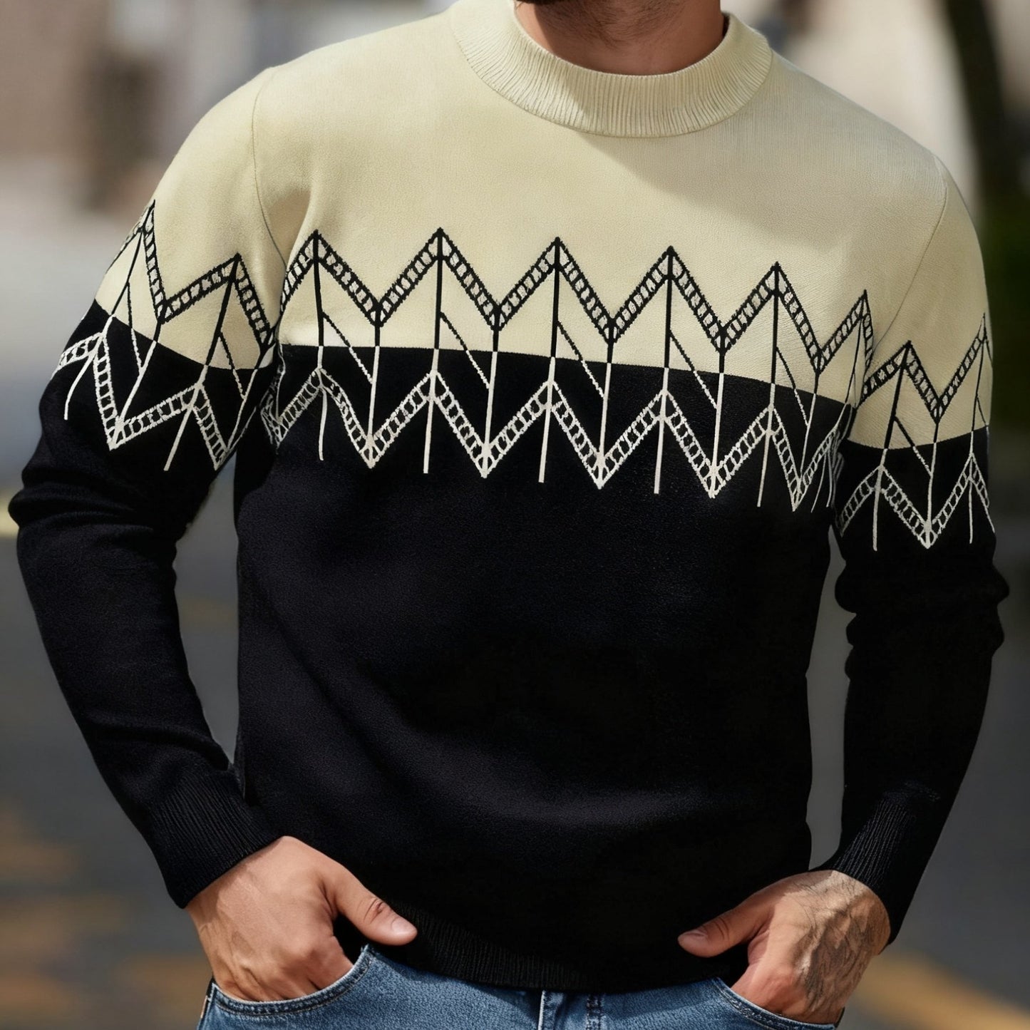 Men's Autumn/Winter Sweater, Men's Pullover Knit Sweater, Men's Winter Long Sleeve Sweater, Men's Winter Clothing, Men's Sweater, Christmas Sweater, Men's Christmas Sweater, Winter Men's Apparel, New Year's Apparel, Men's Aut