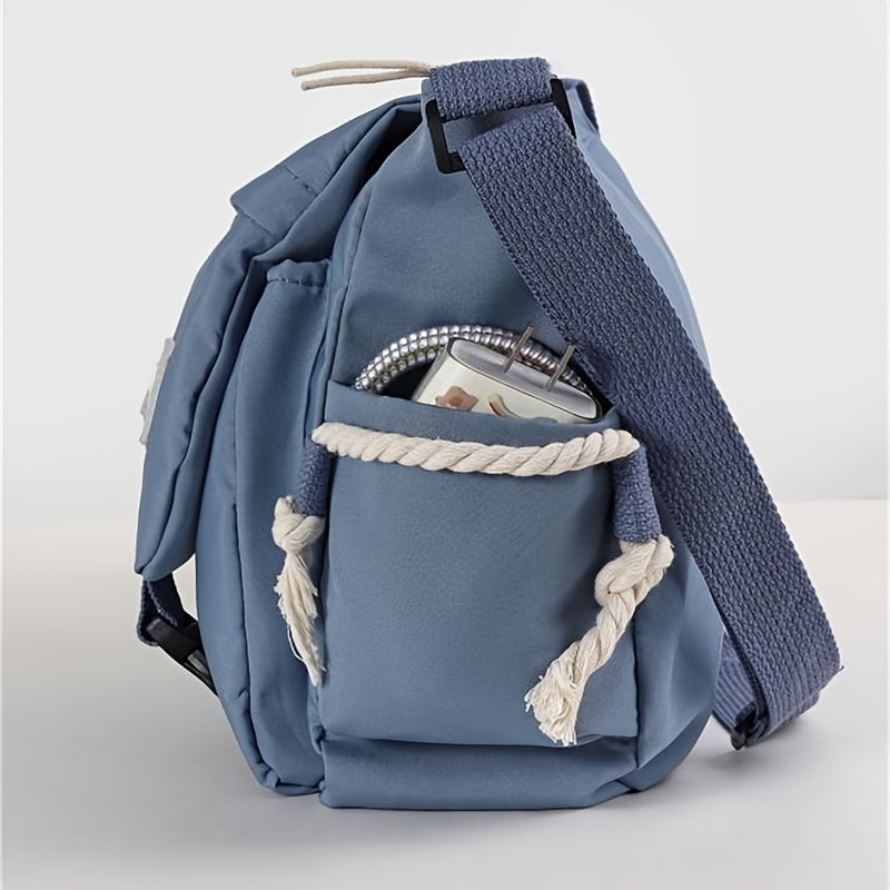 1pc Nylon Handbag Shoulder Bag Large Capacity Messenger Bag, Men's Messenger Bag Student School Bag