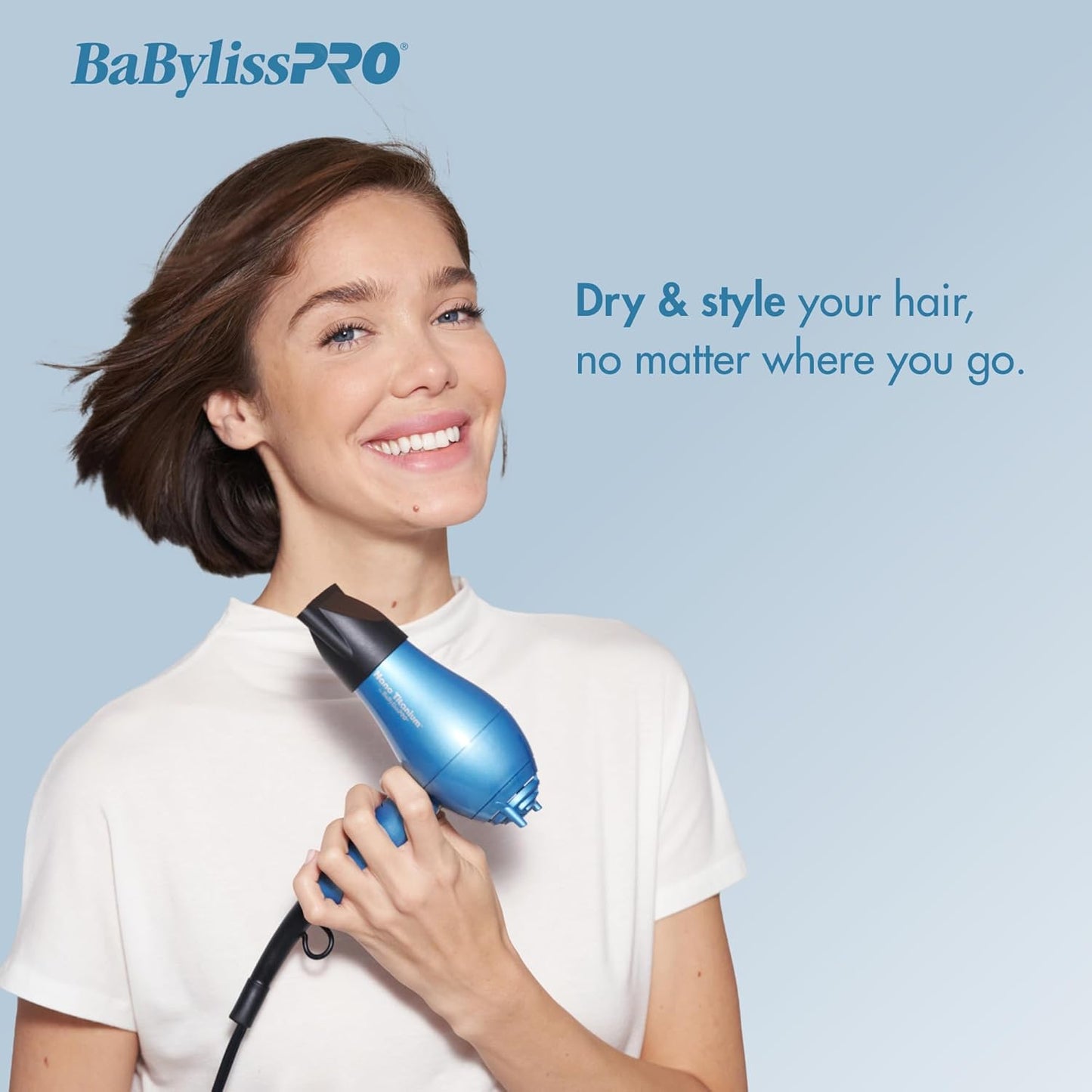 Babylisspro Nano Titanium Travel Dryer, Blue