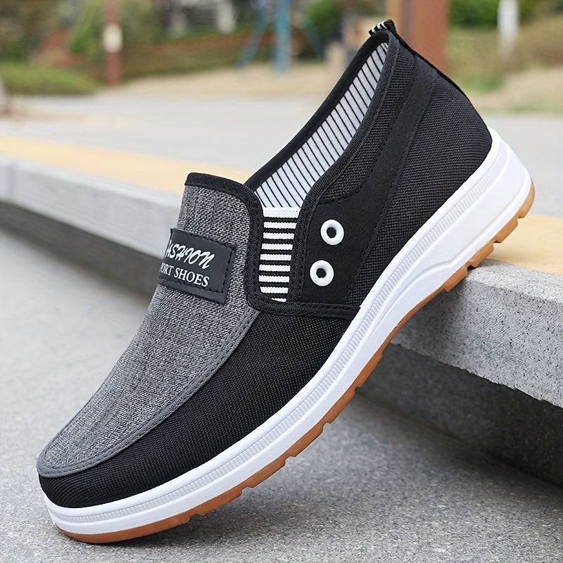 Low Top Men'S Casual Slip-On Fabric Upper Walking Shoes, Breathable, Comfortable, Solid Color, Fabric Insole, Faux Sole, Fabric Inner, with Rubber Sole for All Seasons