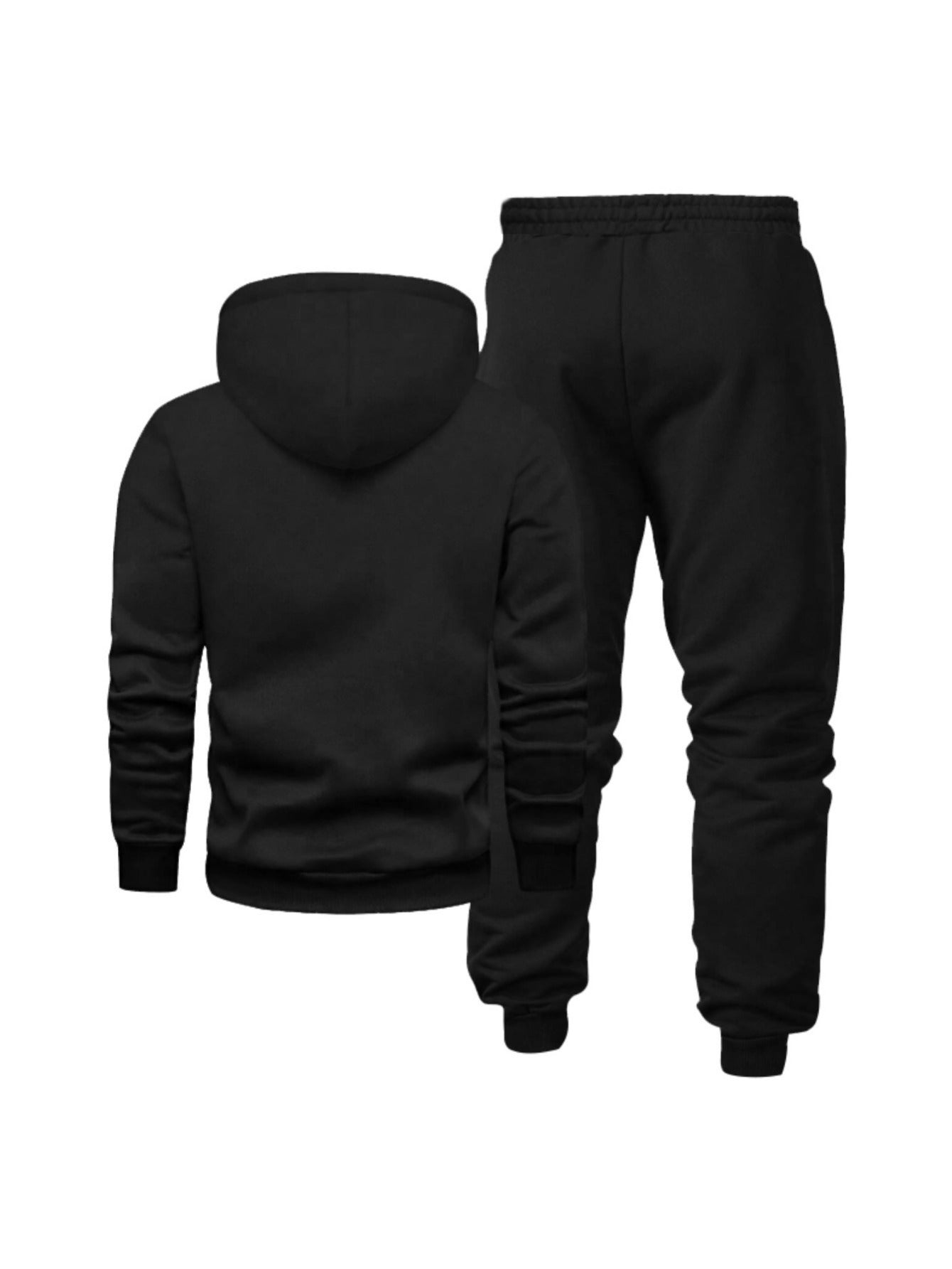 Men's Autumn and Winter Casual Loose Couple Hoodie Set, Stylish Sweatshirt with Long Pants Outfit