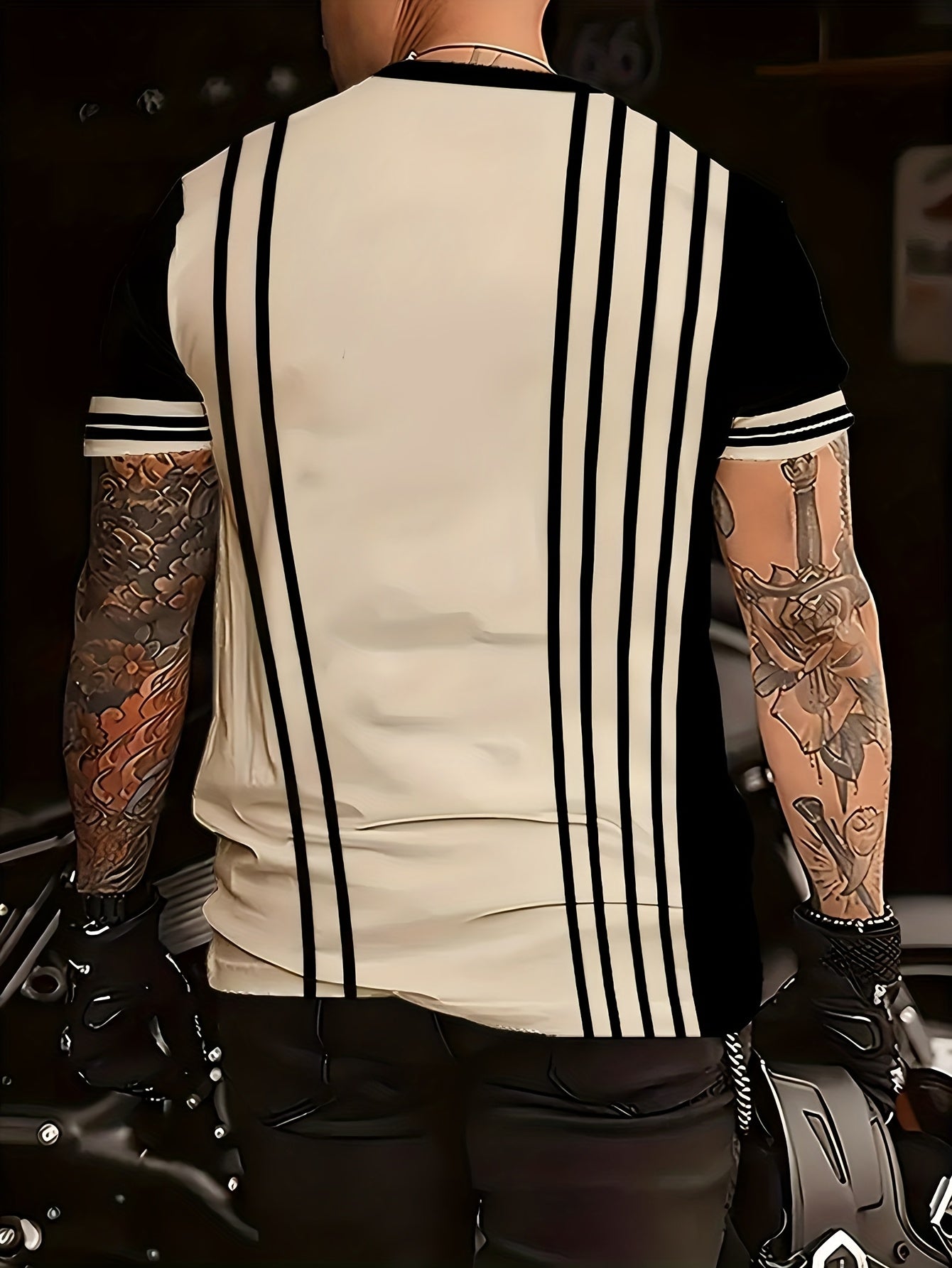 Summer Fashion Products Men'S T-Shirt 3D Printing Street Fashion Striped Plaid Shirt Summer Casual Top