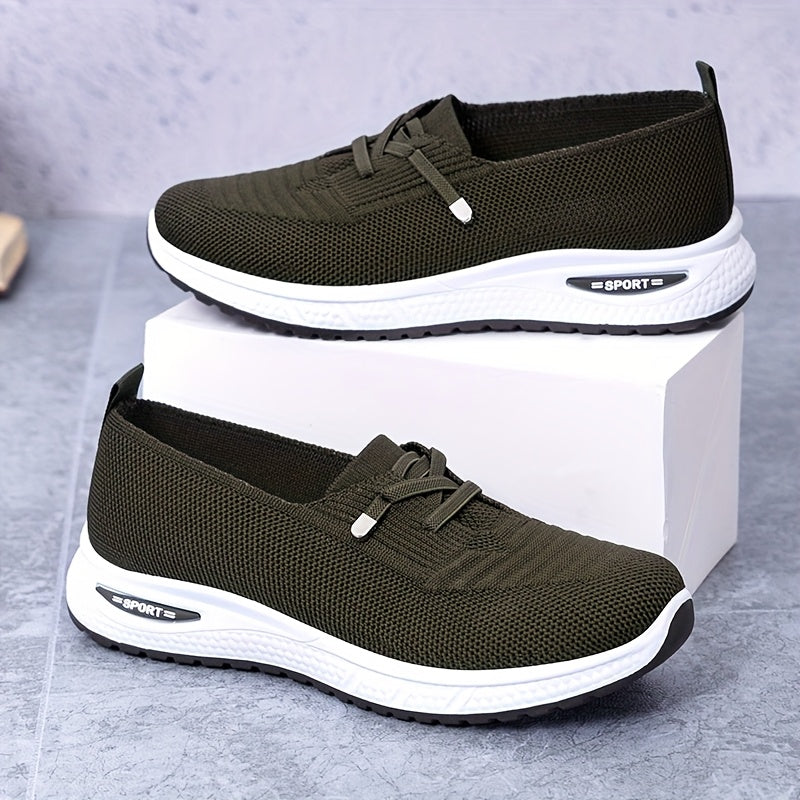 Women's Trendy Casual Sneakers - Breathable Blue Slip-On Sneakers with Soft PVC Sole, Lightweight & Comfortable for Casual Attire, Cute Shoes