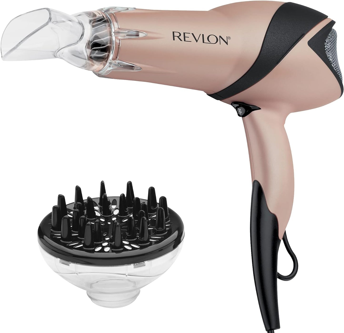 REVLON Infrared Hair Dryer with Diffuser - Ionic Blow Dryer, Diffuser, and Concentrator, Infrared Heat Technology to Prevent Over-Drying for Shiny, Soft Hair with Natural Moisture (White)