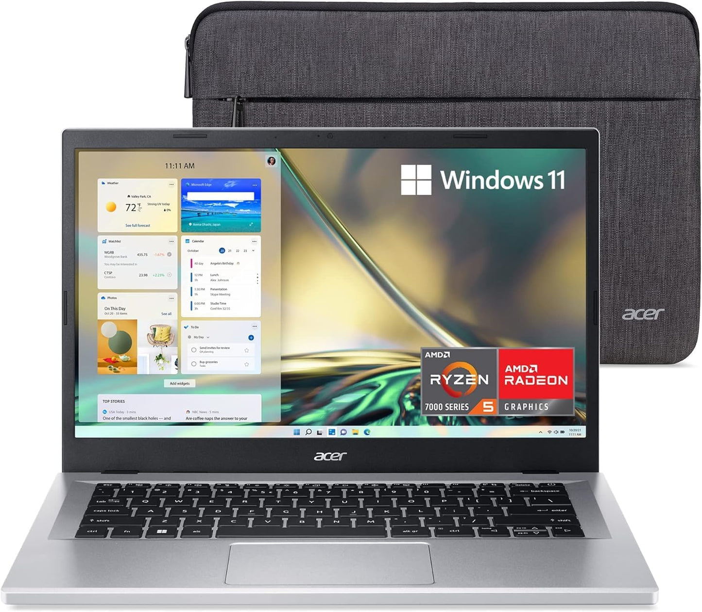 Acer Aspire 3 A315-24P-R7VH Slim Laptop | 15.6" Full HD IPS Display | AMD Ryzen 3 7320U Quad-Core Processor | AMD Radeon Graphics | 8GB LPDDR5 | 128GB Nvme SSD | Wi-Fi 6 | Windows 11 Home in S Mode