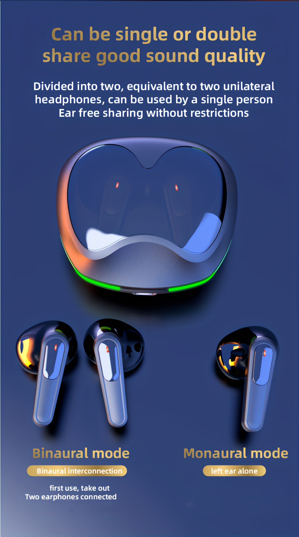 2023 The Latest TWS Wireless Headphones Touch Real Stereo LEDLights Flash Lights Live Show, earpods earbuds headphone headset Super Cool Headphones, Boyfriend AndGirlfriend Birthday Gifts, Easter Halloween Christmas New year