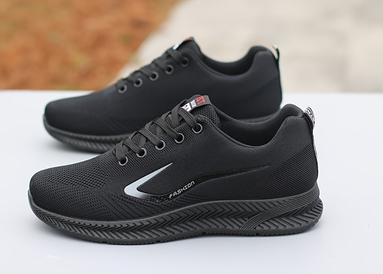 Men's Breathable Mesh Running Shoes - Lightweight, Non-Slip Casual Sneakers with "BEST PARENTS NO.2.54cm Design, Low-Top Lace-Up Sneakers for All Seasons