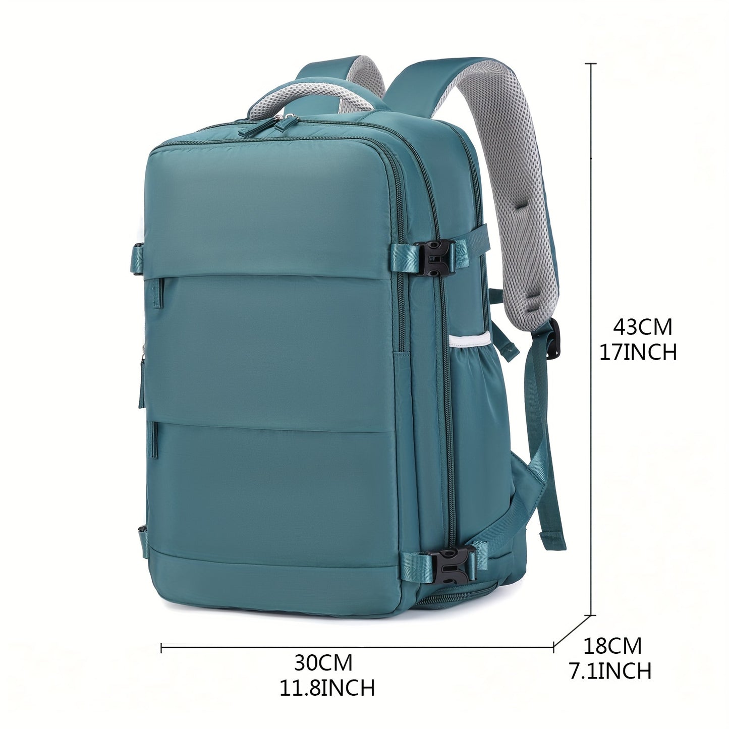 Women'S Travel Backpack, Flight Approved, Expandable Large Capacity Luggage Daypack, Business Weekend Bag with Shoe Compartment, Back to School Backpack, Solid Color, Polyester, Adjustable Strap, Zipper Closure, USB Powered,