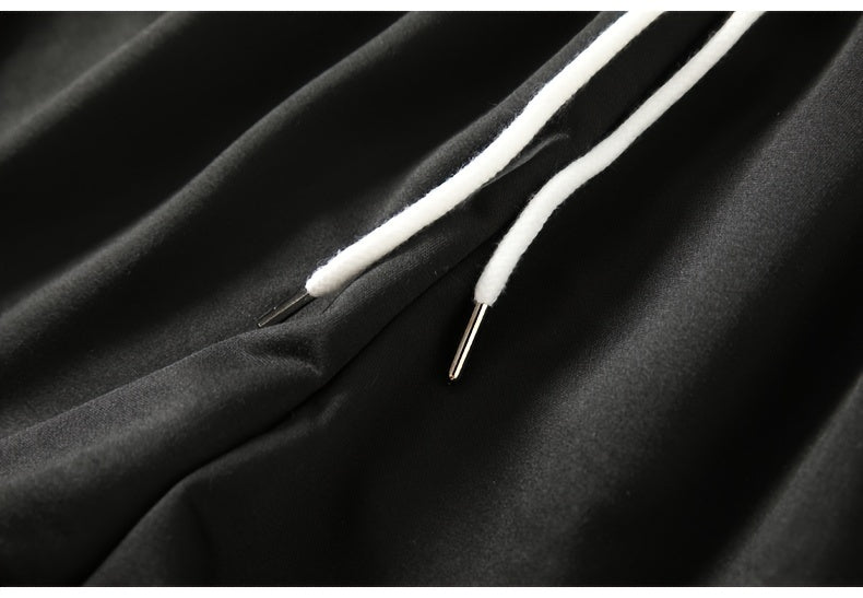 Contrast Binding Casual Sports Shorts, Drawstring Running Loose Shorts, Women's Activewear