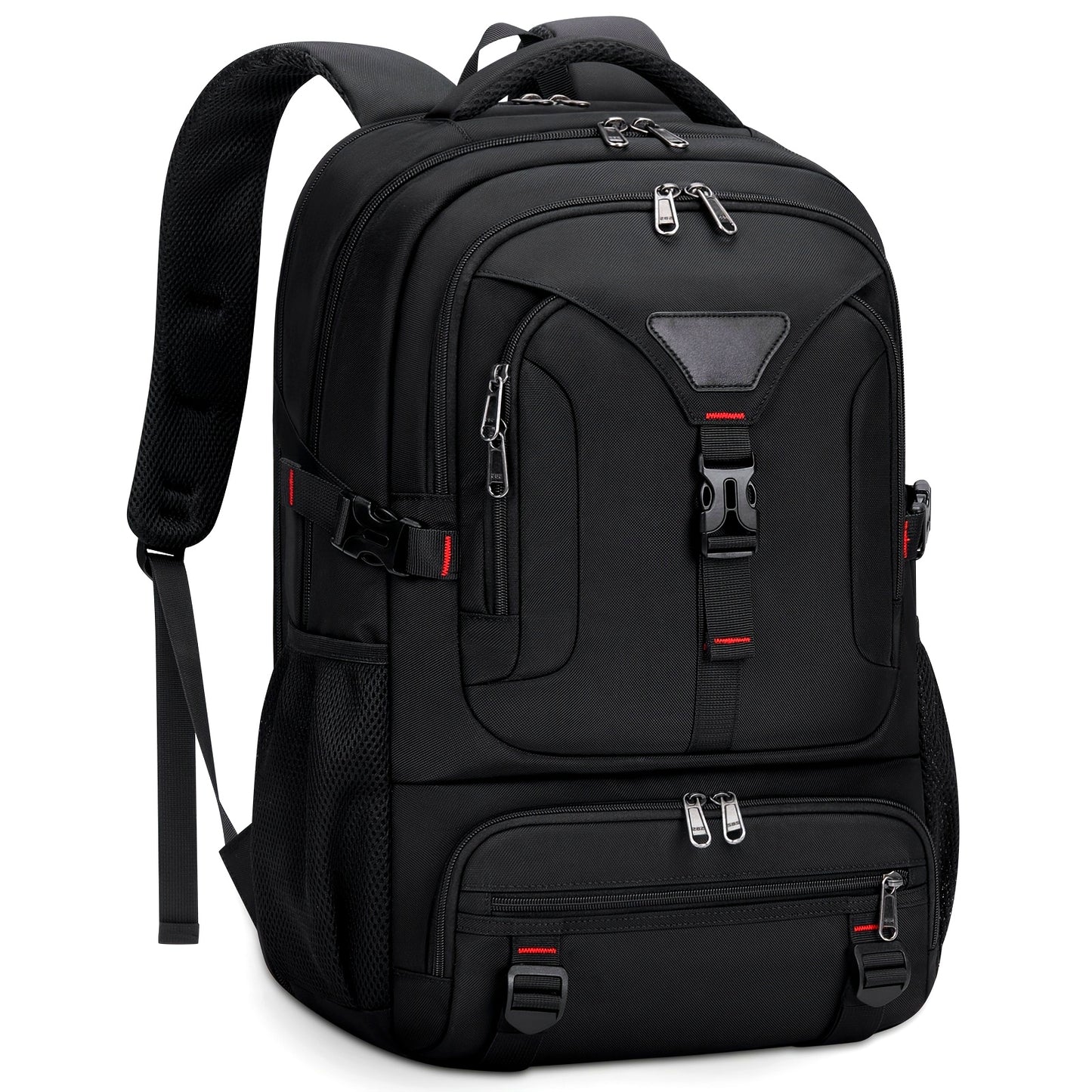 NUBILY 17.3-Inch Men'S Laptop Backpack, 50L Travel Pack, Large Work Backpack for School, College, Business - Non-Food Contact, Black Oxford Fabric with Mesh Windows, Zipper Closure, TSA-Compliant, College Backpack Sleek Bac