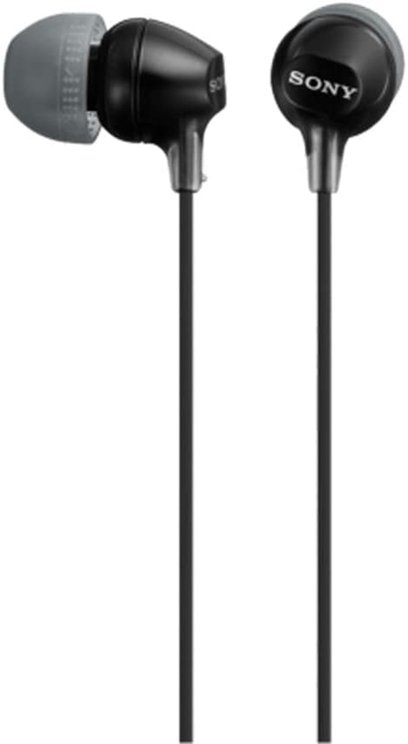 Sony MDREX15AP In-Ear Earbud Headphones with Mic, Black (MDREX15AP/B)
