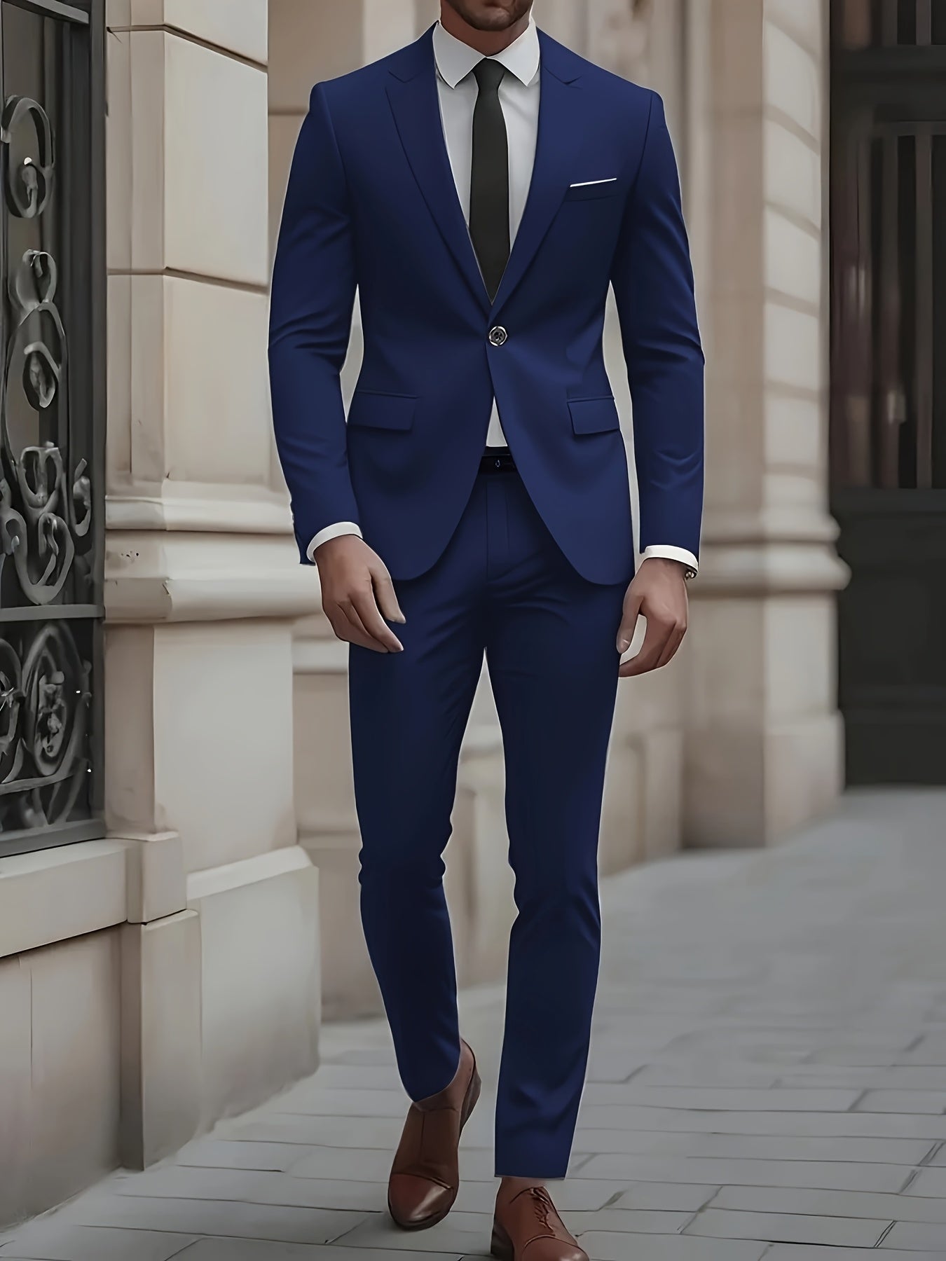 Men's High-end New Suit Set 2pcs Suit and Trousers Fashionable for Wedding Banquet Party