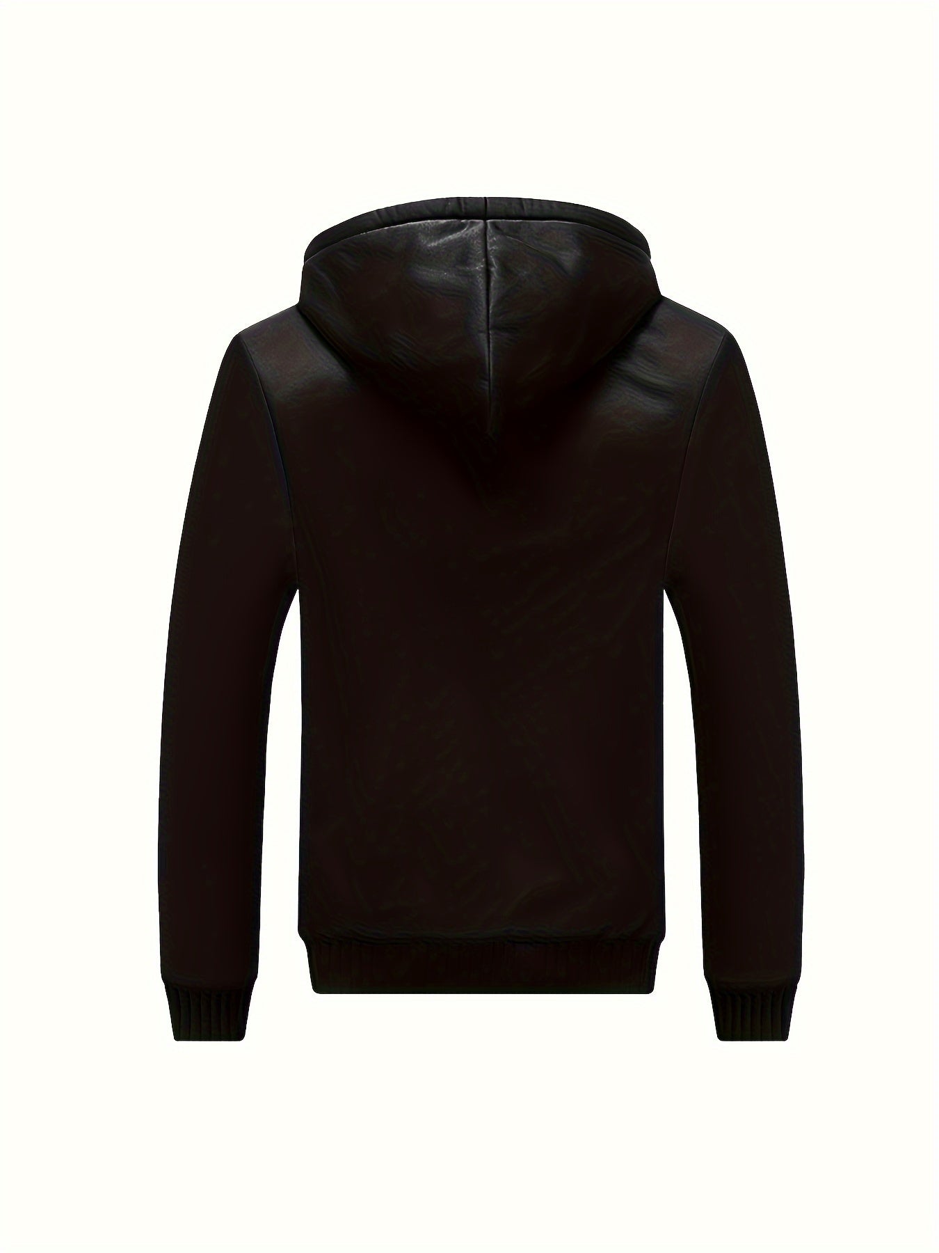 Color Block Sherpa Lined Men's Hooded Jacket, Casual Long Sleeve Hoodies With Zipper, Gym Sports Hooded Coat For Winter Fall