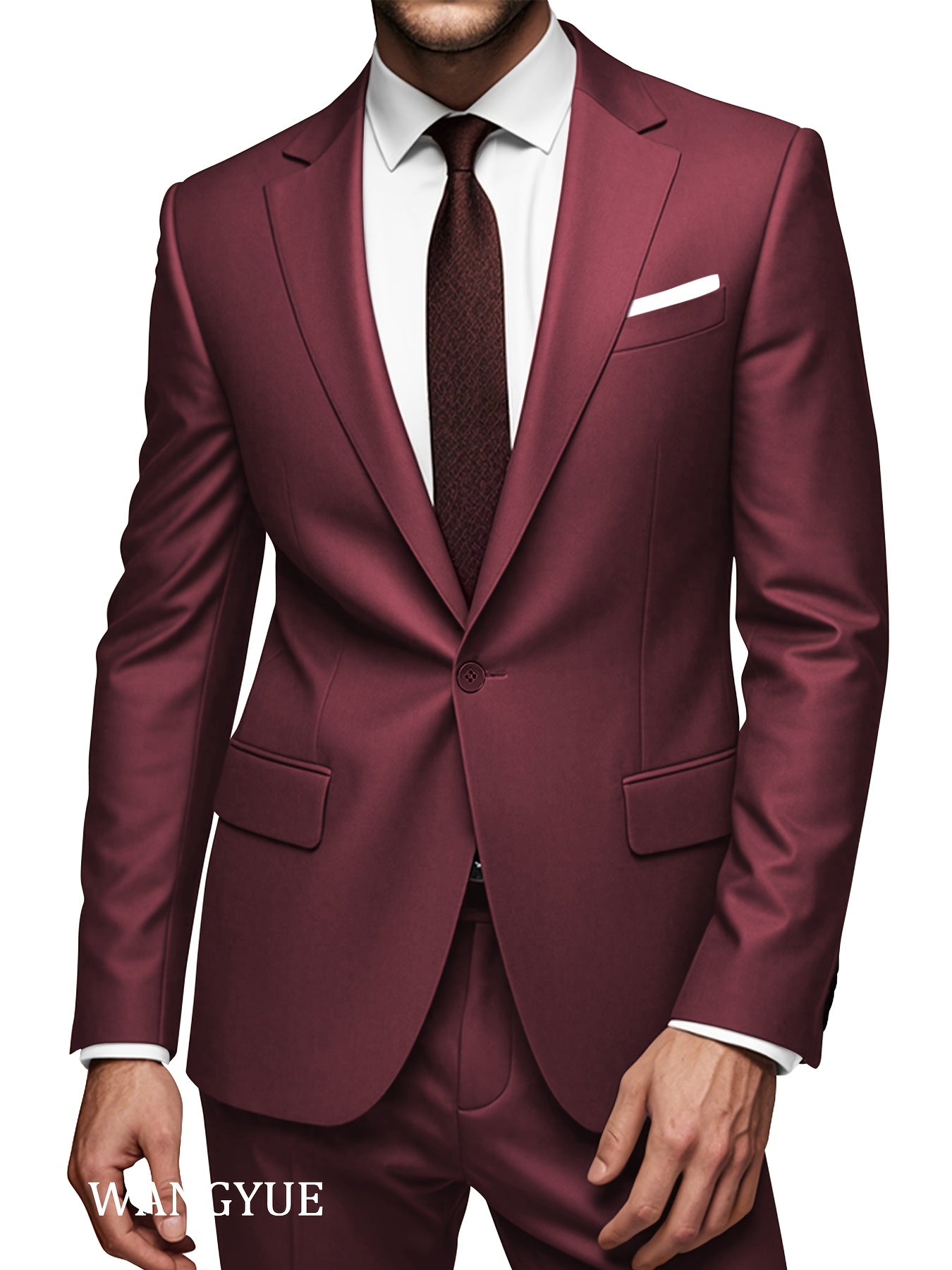 Men'S Classic Two-Piece Suit Set with a Single-Button Jacket And Pants, Suitable for Light Business, Weddings, Casual, And Formal Occasions.