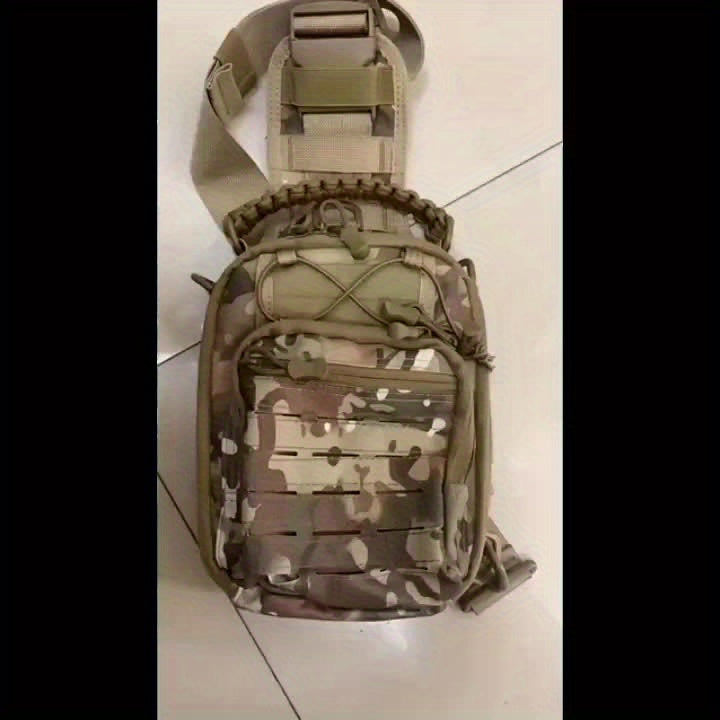 Versatile EDC Crossbody Bag - Lightweight, Multi-Pocket Travel Chest Pack with Zip Closure for Outdoor Adventures