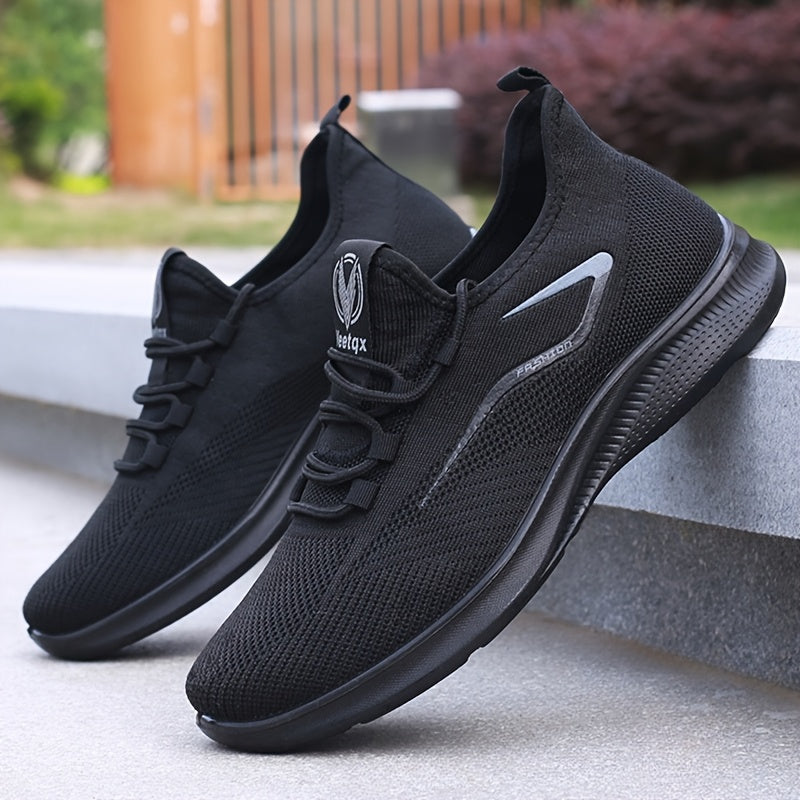 Men's Lightweight Slip-Resistant Casual Sneakers - Breathable Mesh & Fabric Upper, Durable PU Sole, Round Toe Low-Top Design for Hiking, Outdoor, Travel & Daily Wear - All-Season Comfort, Hiking Shoes, Outdoor Footwear, Sleek