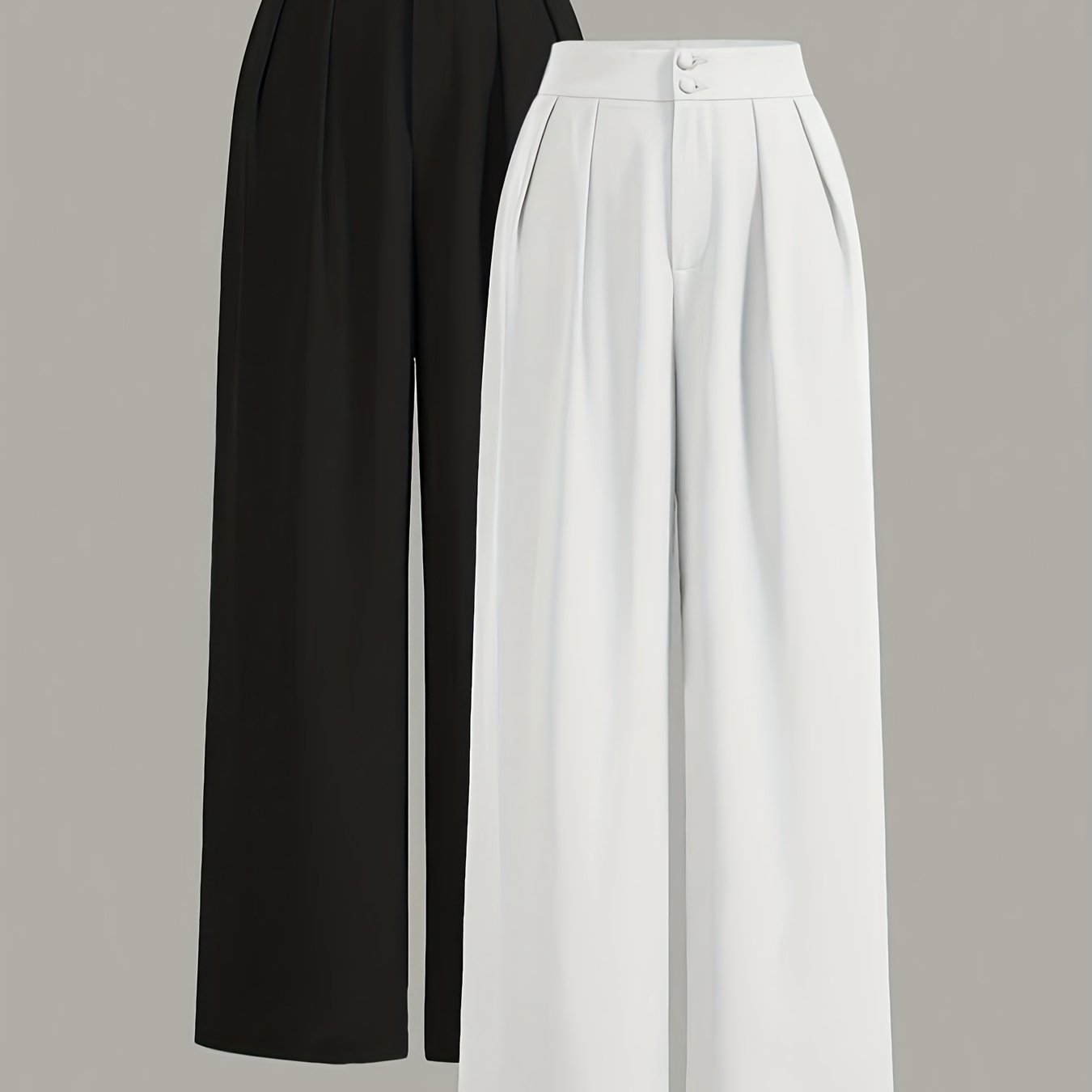 Two-piece Set of High-waisted Wide-leg Pants