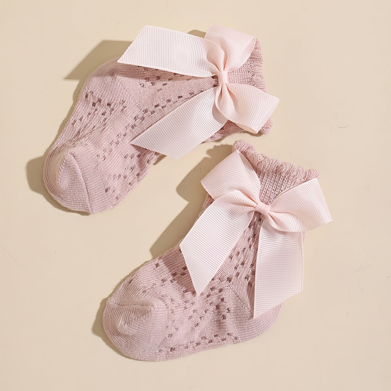 5 Pairs of Baby Socks for Spring And Summer, Featuring Breathable Mesh And Bows, Perfect for Everyday Wear.