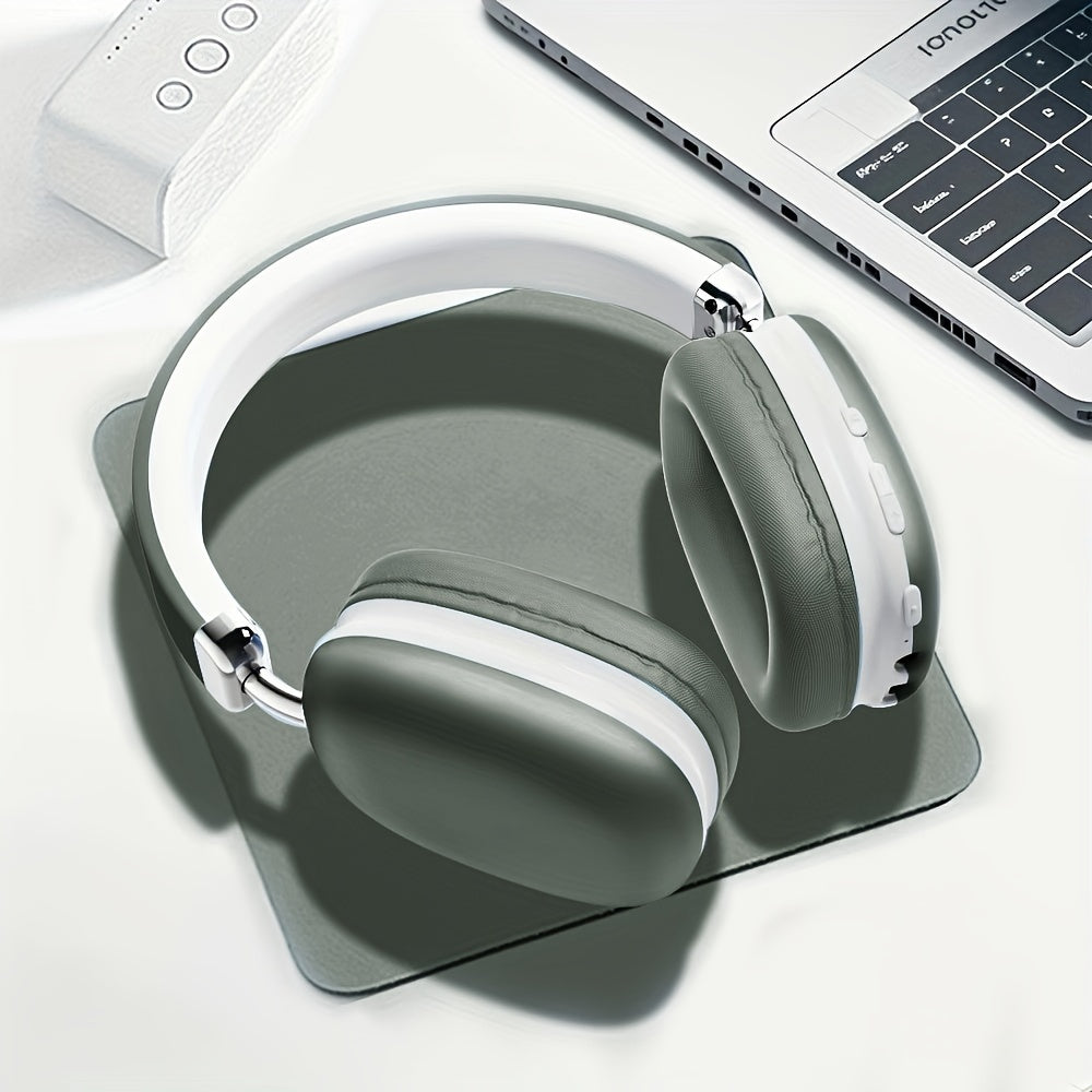 Upgraded Wireless Headphones, Good Sound Quality Wireless Headphones, Lightweight Foldable Earbuds with Built-in Microphone, Compatible with 3.5mm / 0.14in Audio Cable, Suitable for Travel/Work/Laptop/PC/Mobile Phone Stereo,
