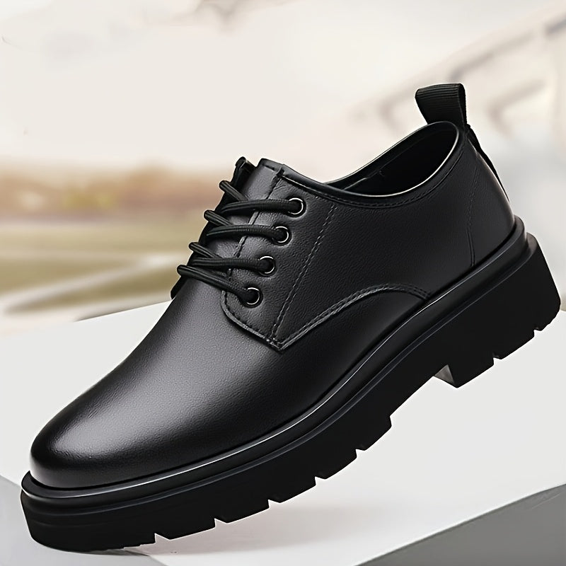 Stylish Men's Casual & Business Shoes - Versatile, Non-Slip, Lace-Up with Soft Sole for All Seasons, Dressy Shoes