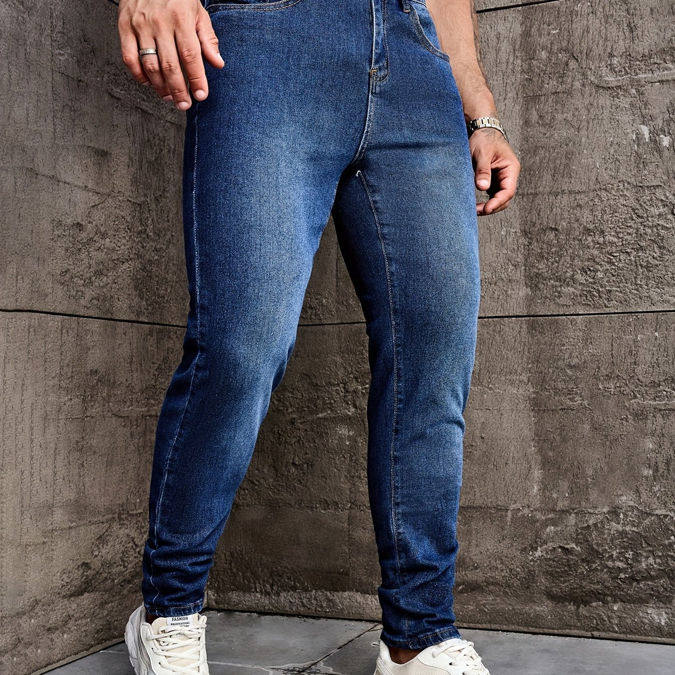 Men's Straight Leg Denim Pants, Men's Classic Design Jeans, Versatile For Four Seasons Wear