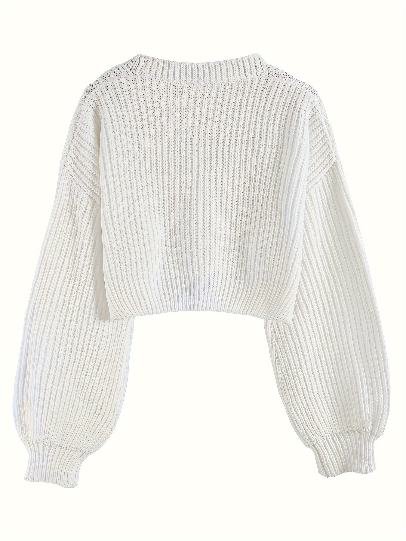 Elegant Drop Shoulder Women's Knit Cardigan with Contrasting Buttons - Long Sleeve, Ribbed Detail, Polyester, Perfect for Fall/Winter
