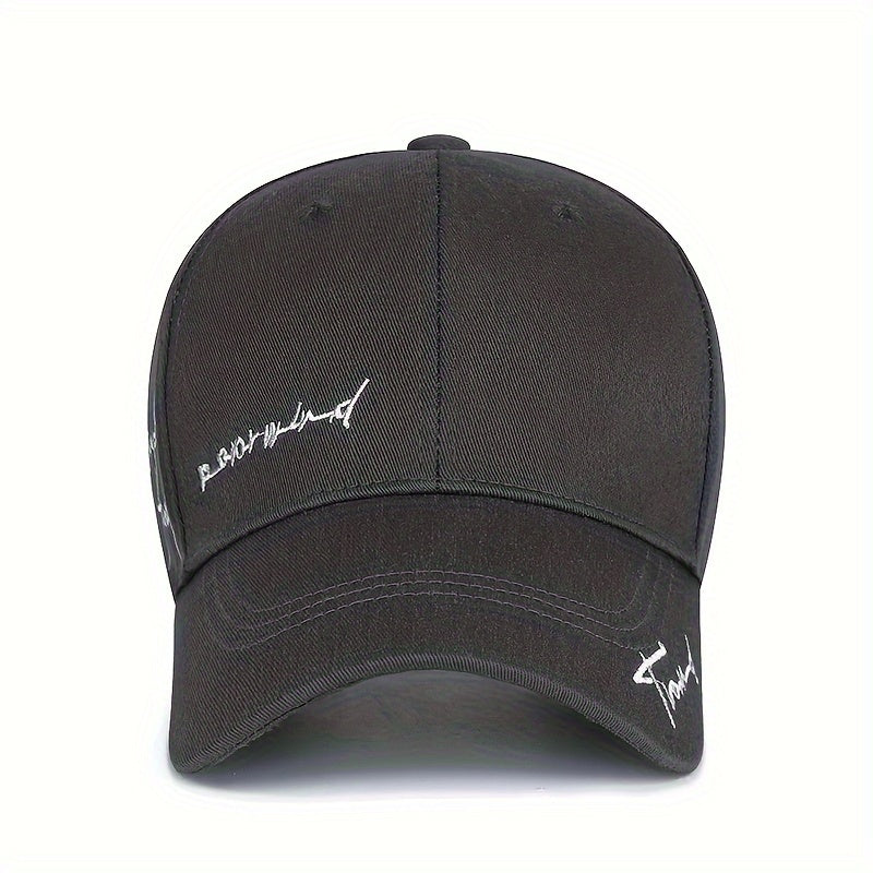 Trendy 4-Season Duckbill Baseball Cap With Embroidery, Adjustable Sun Protection For Women
