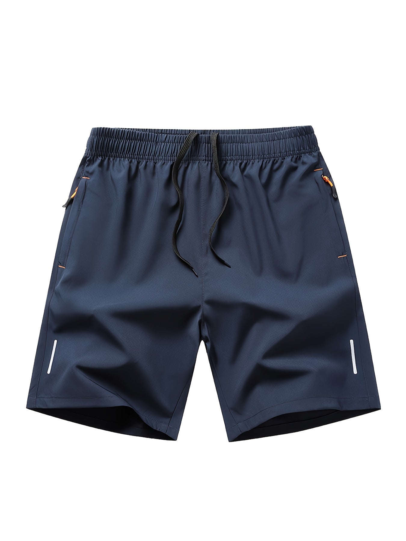 Men'S Ice Sliky Fiber Fabric Running Shorts - Breathable, Wrinkle-Resistant Athletic Shorts with Drawstring Waist & Zipper Pockets for Gym, Tennis, Skateboarding, Yoga, Gym Shorts, Yoga Apparel, Sporty Style, Antislip Constru
