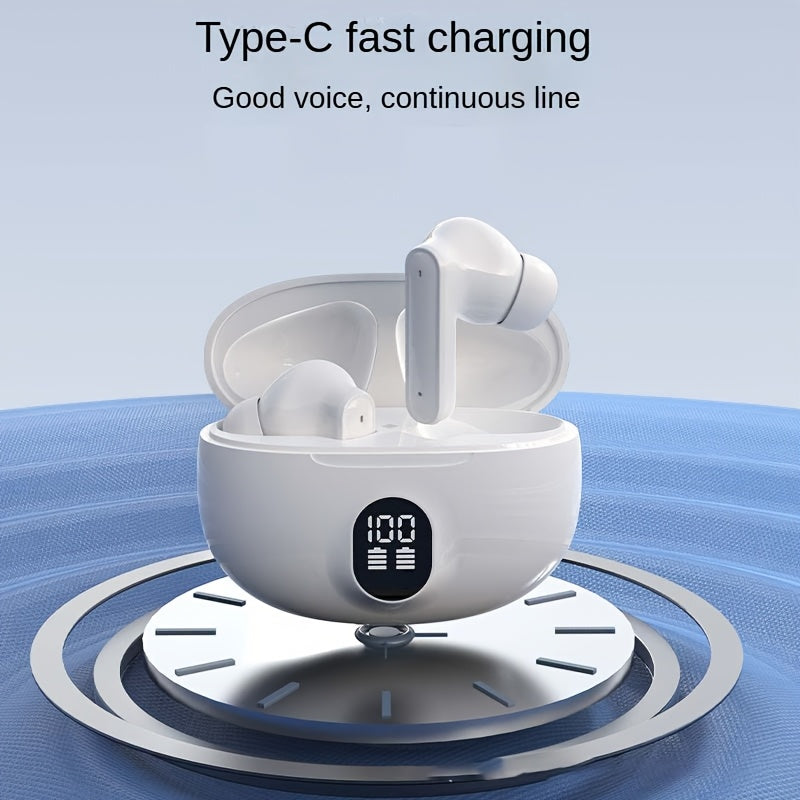 LED power display wireless headphones, Type-c charging case, long range, low latency, adaptable to cell phones, tablets, laptops, compact and portable, exquisite wireless earbuds, sports music lovers gift preferred recommenda