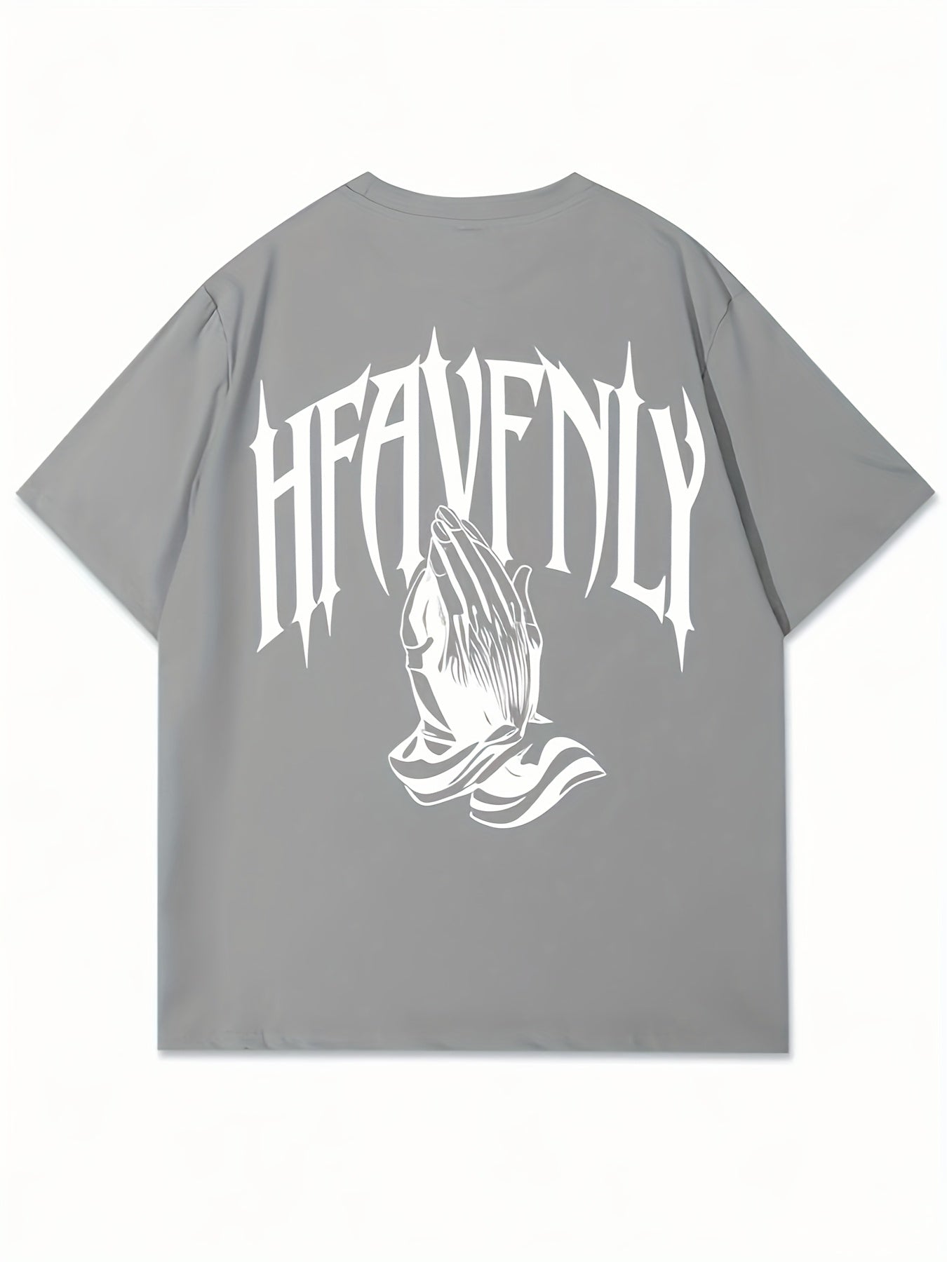 Set of 4 Men'S Graphic T-Shirts - Featuring Designs Like 'Heavenly', Casual Round Neck Short Sleeves Made of Lightweight Polyester, Perfect for Summer Outdoor Wear, a Great Gift for Family.