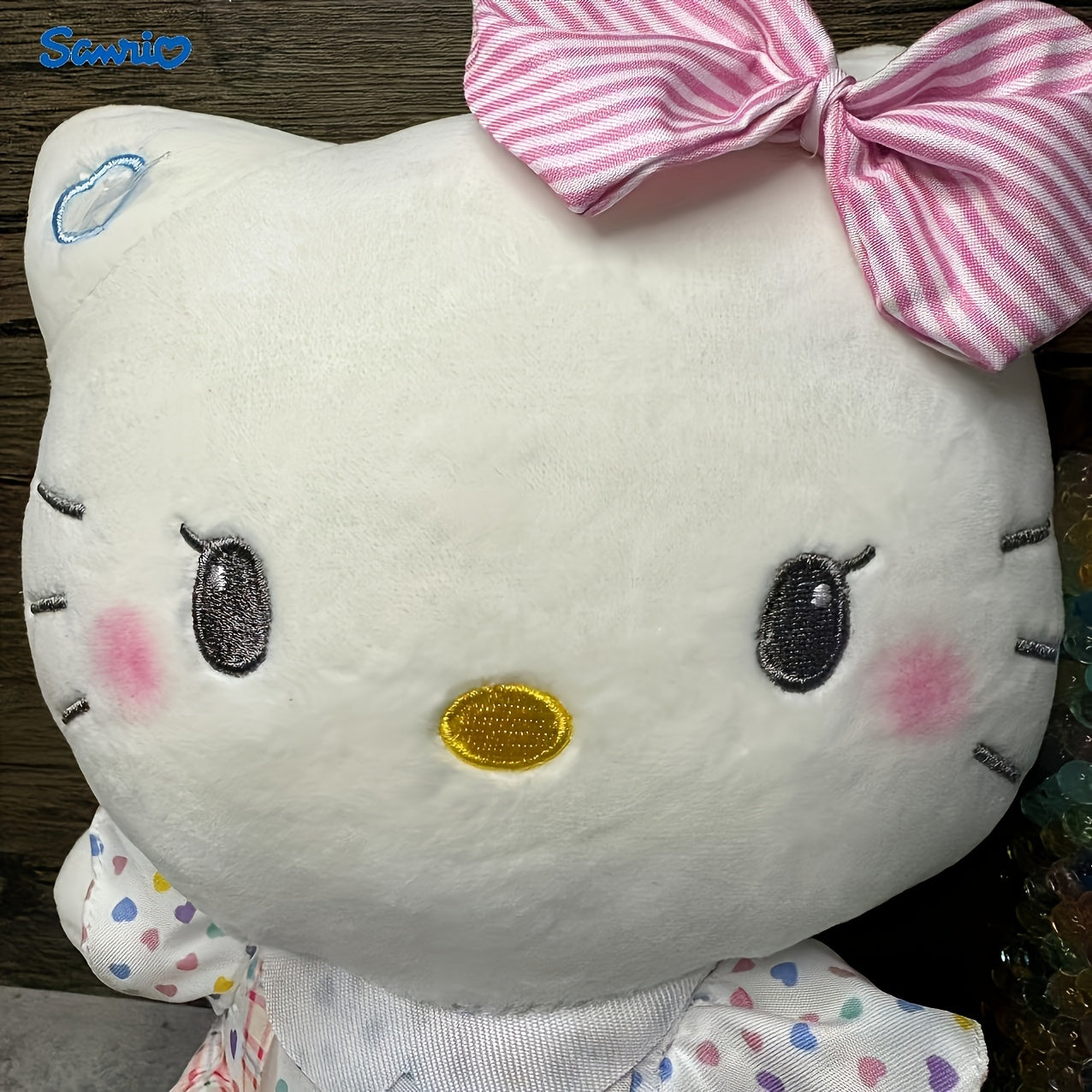 A Sanrio Hello Kitty Plush Toy - a Cute Polyester-Filled Animal with a Pink Bow, Perfect for Birthday, Christmas, Thanksgiving, And Party Gifts, Cartoon Doll, Birthday Present | Playful Design | Soft Texture, Suitable for Hel
