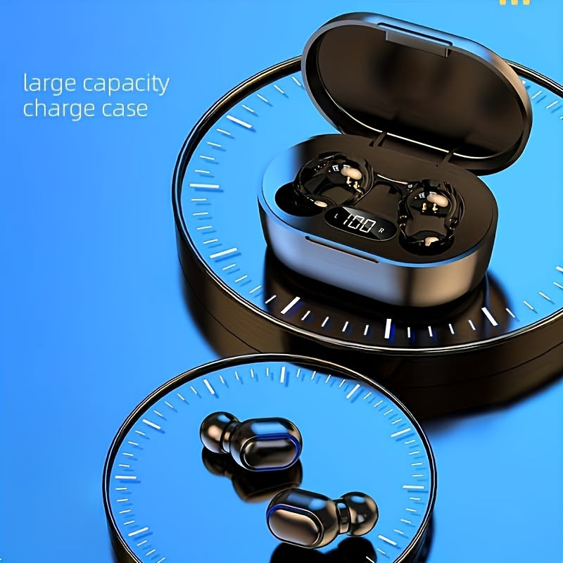 Button-controlled wireless in-ear headphones with LED power display, long battery life and low latency, suitable for daily use, commuting, sports, etc., compatible with multiple devices, first choice for personal use or gift
