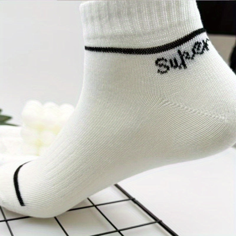 8pcs Men's Low-Cut Socks - Stylish & Comfortable, Breathable Polyester-Spandex Blend, Durable with Easy Care, Hand Washable, Fashionable Striped Design for Outdoor Wear, Novelty Socks