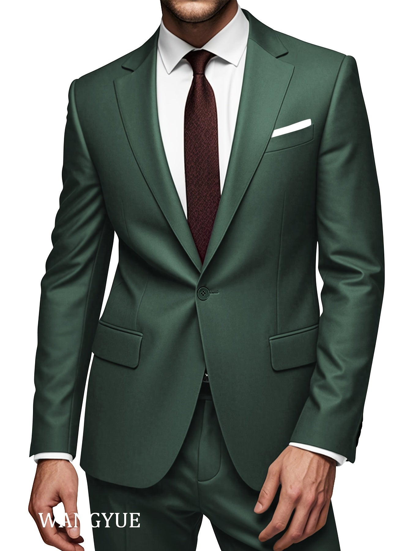 Men'S Classic Two-Piece Suit Set with a Single-Button Jacket And Pants, Suitable for Light Business, Weddings, Casual, And Formal Occasions.