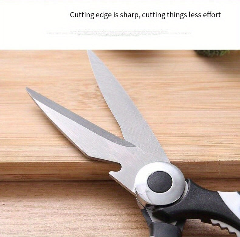 1pc, Kitchen Scissors, Poultry Shears, Kitchen Shears, Kitchen Fish Bone Scissors, Multifunctional Stainless Steel Chicken Bone Scissors For Duck Fish, Food Scissors, Kitchen Meat Scissors, Nut Opener, Bottle Opener, Kitchen