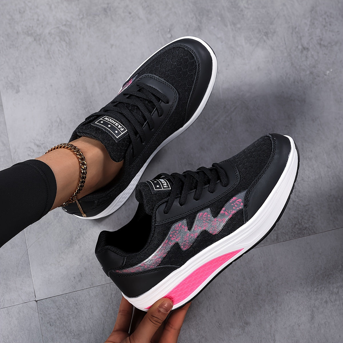 Women's Light Blue Breathable Mesh Sneakers - Air-Cushioned, Thick-Soled Sneakers with Sport Control Lace-Up Design for All Seasons