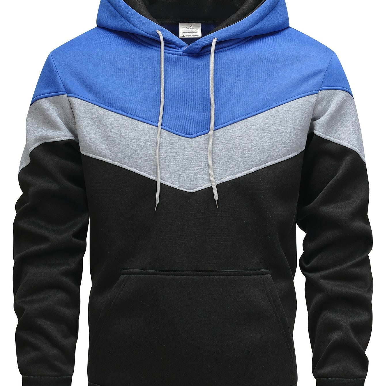 Men's Color Block Hoodie - Casual Graphic Design Pullover With Kangaroo Pocket For Winter And Fall Streetwear - Great Gift
