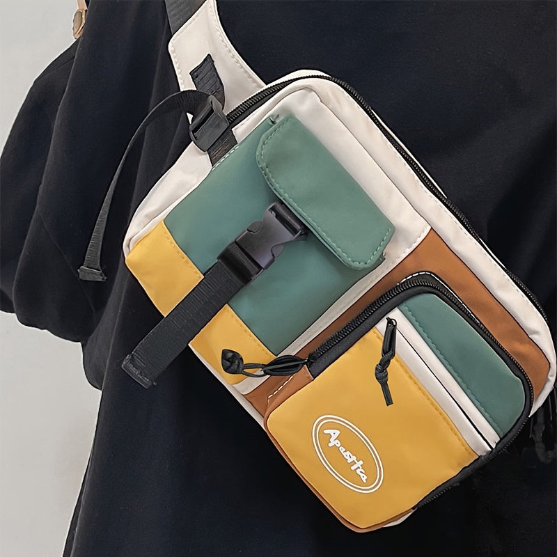 1pc Waterproof Large Capacity Chest Bag With Adjustable Strap For Outdoor Activities, Travel, Running, Hiking, And Cycling