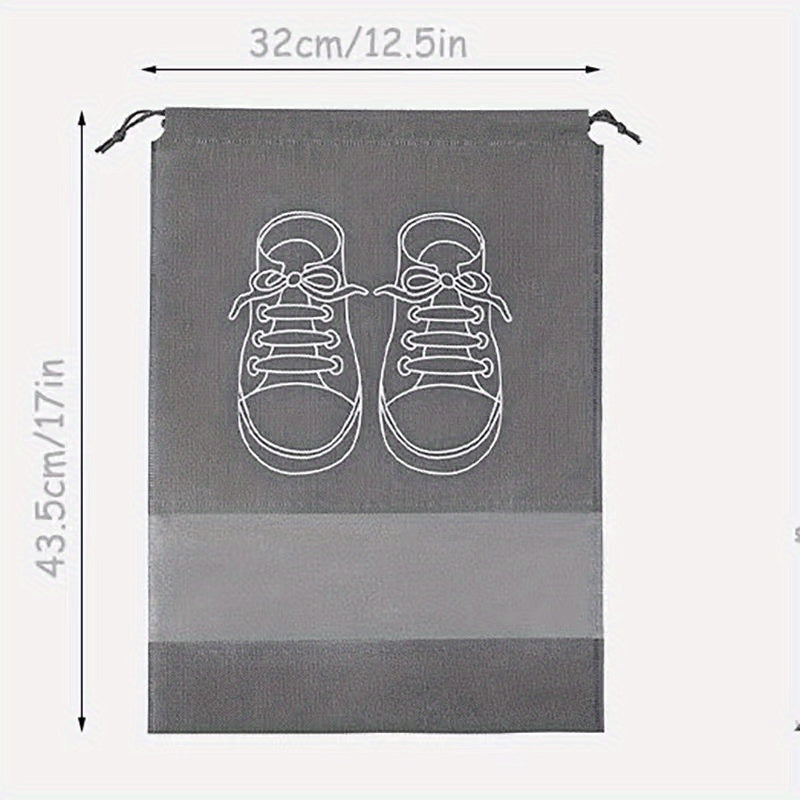 1pc Travel Shoe Storage Bag, Durable Non-woven Fabric, Drawstring Closure, Anti Yellowing, Moisture-proof, Perfect For Travel And Cushioning - Keep Shoes Free From Dust