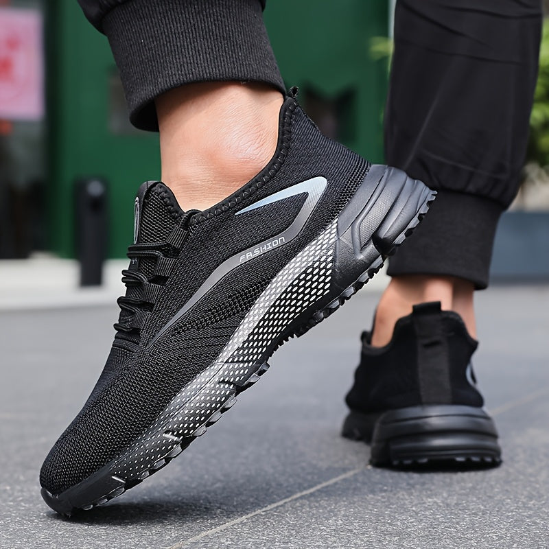 Men'S Breathable Non-Slip Sneakers - Stylish Low Top Lace-Up Casual Shoes for Spring/Summer Outdoor Activities, Jogging & Park Workouts, Breathable Fabric Upper, Comfortable Walking Shoes | Stylish Casual Shoes | Breathable F