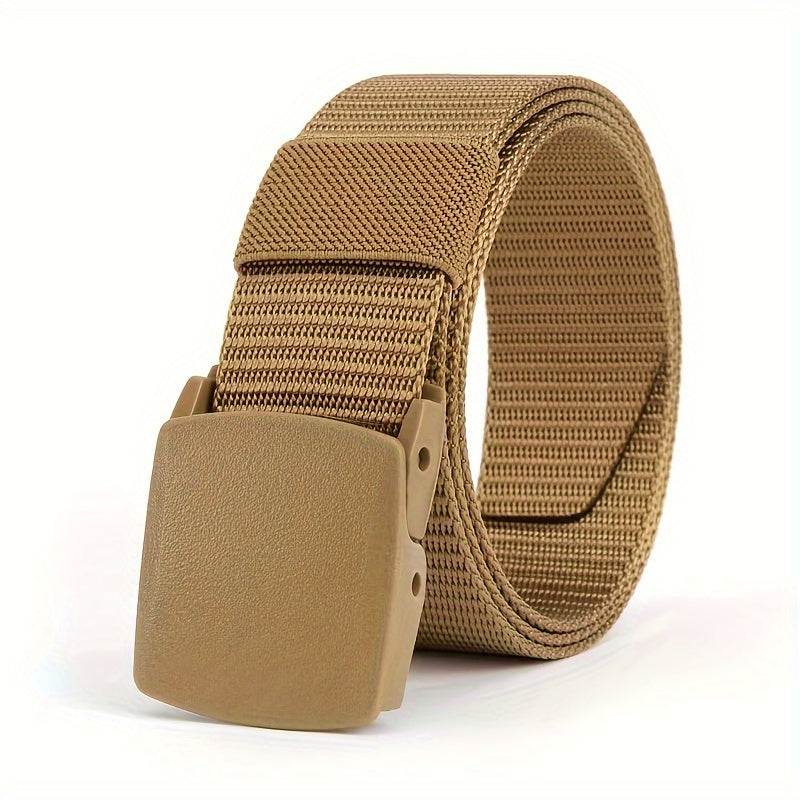 Nylon Belt with Smooth Buckle - Hypoallergenic, Casual Style for Men & Women, Perfect for Jeans & Outdoor Wear