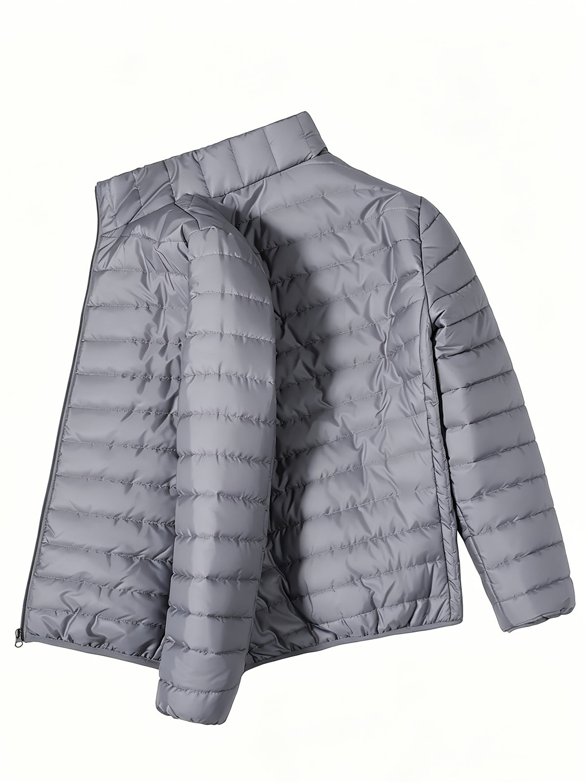 Men's Stand Collar Quilted Padded Coat Lightweight Warm Jacket