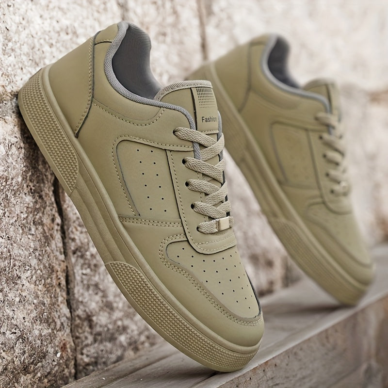 Breathable Skate Shoes - Sleek Black Low-Top Casual Sneakers with Durable PU Upper & PVC Sole, Comfortable Lace-Up Streetwear for Men and Women, All-Season