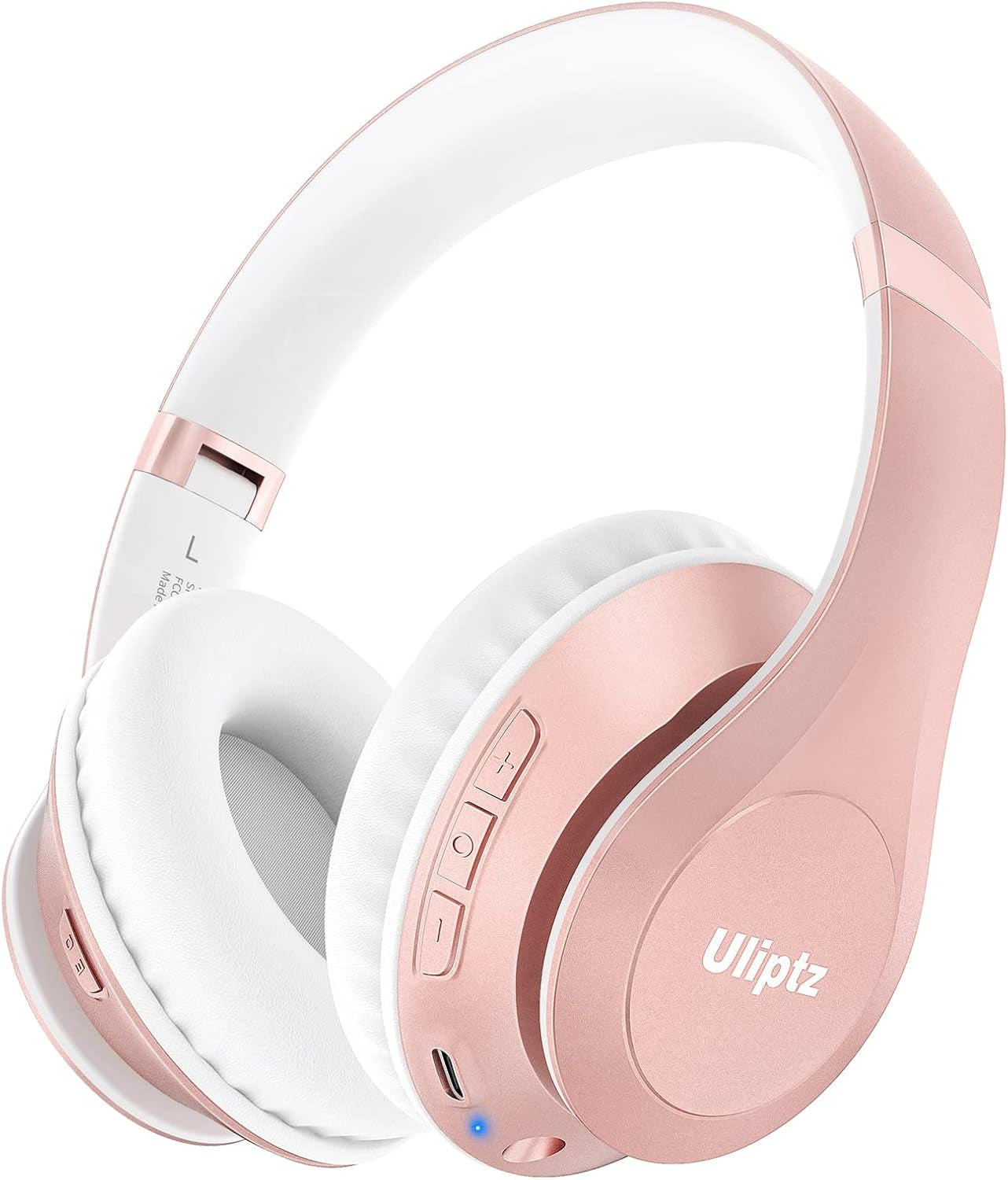 Uliptz Wireless Bluetooth Headphones, 65H Playtime, 6 EQ Sound Modes, Hifi Stereo over Ear Headphones with Microphone, Foldable Lightweight Bluetooth 5.3 Headphones for Travel/Office/Cellphone/Pc