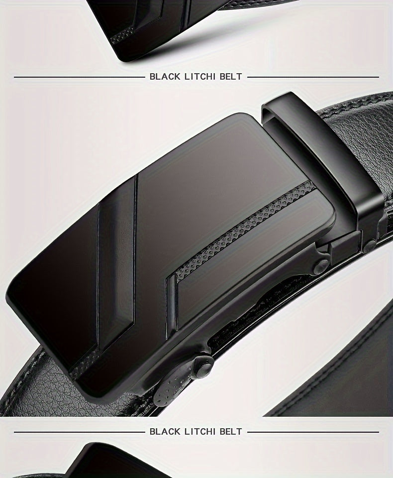 Business Men's Belt Black Automatic Buckle Fashion Belt Casual Men's Suit Belt Accessories