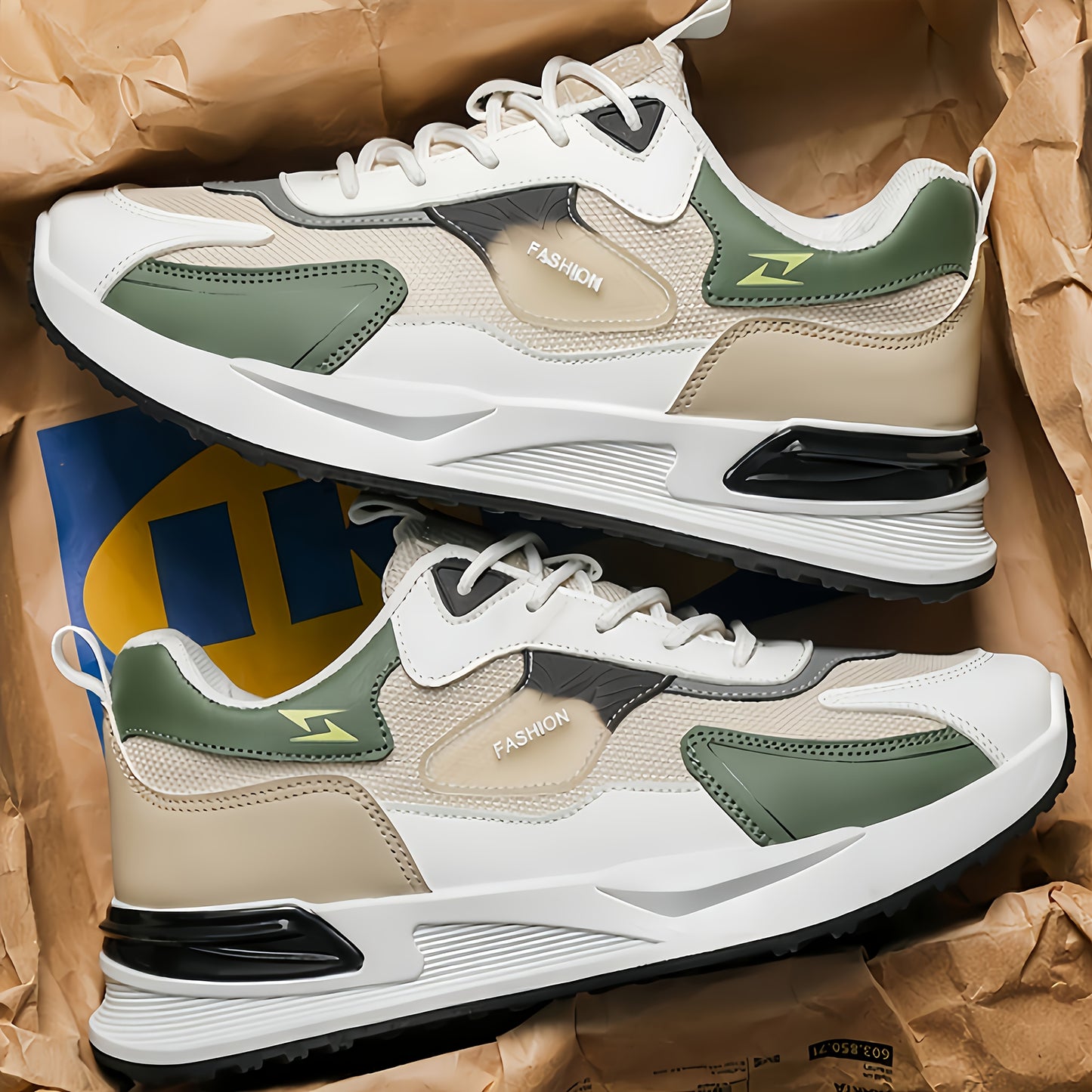 1pc Men'S Cross-Training Shoes | Large Size Casual sneakers for Running and Outdoor Activities, Fashionable, Lightweight, All-Season, Fabric Upper and Sole, PVC Sole, Lace Closure - Warrenxilu - ayq